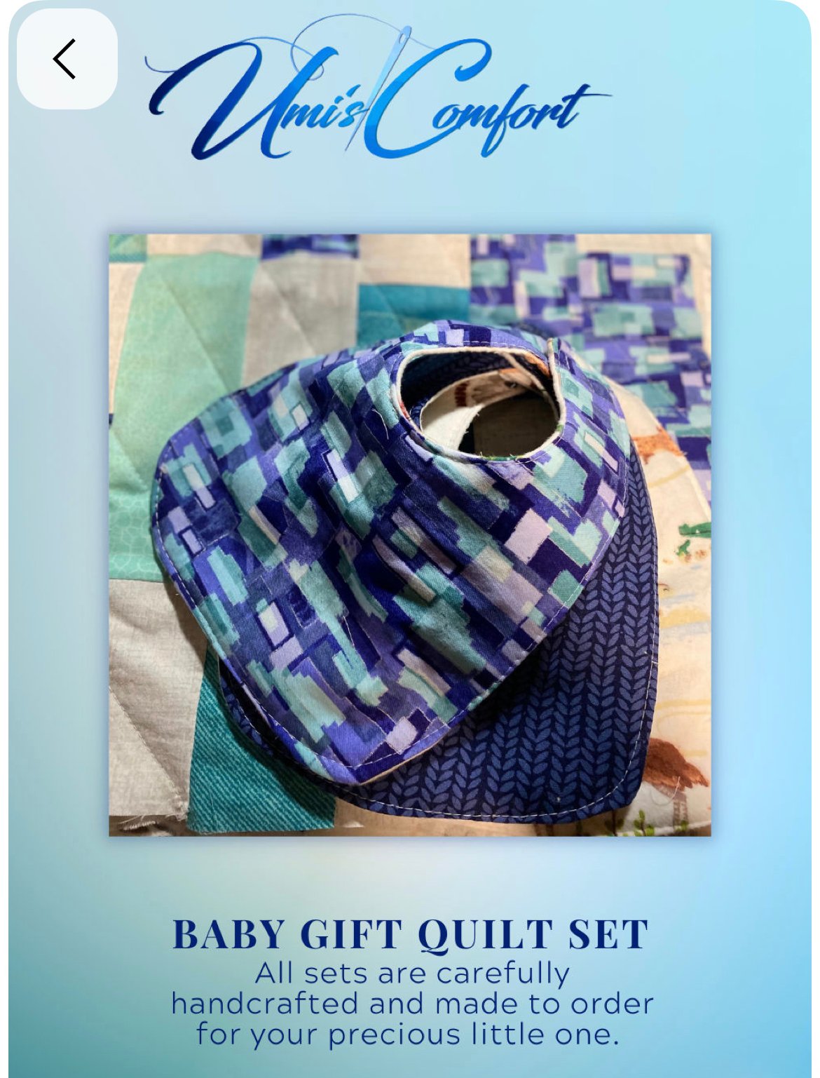 Baby quilt — handmade gift quilt set
