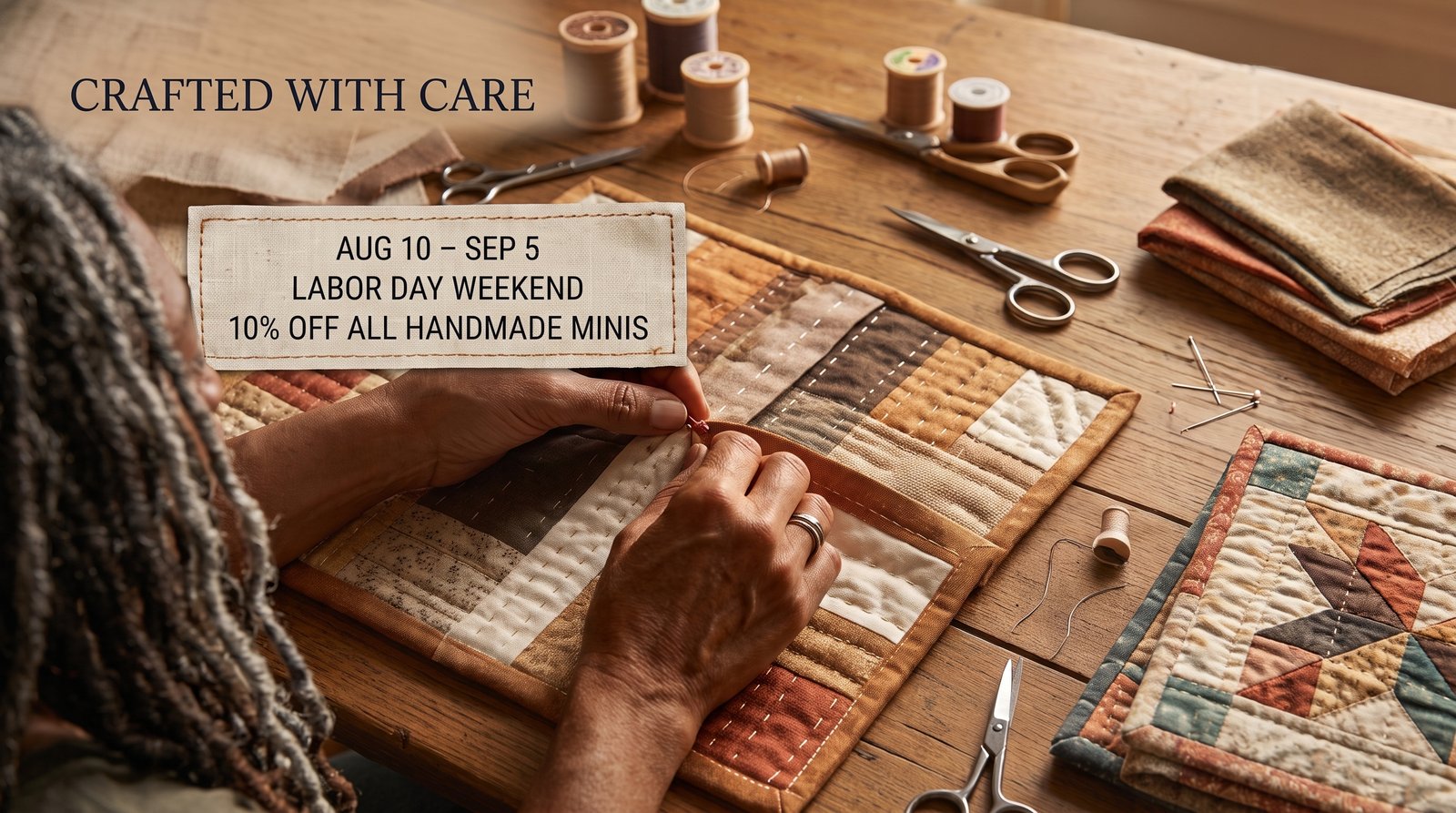 Crafted With Care — Labor Day Weekend 10% off all handmade minis, August 10 through September 5